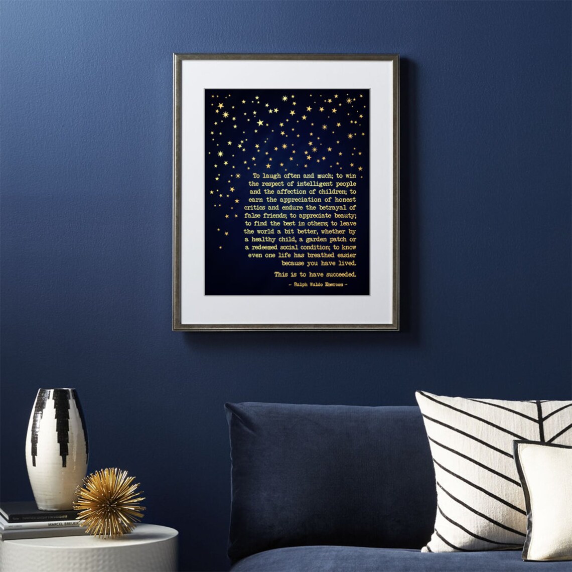 Emerson Success Quote, Gold Foil Typewriter Art Print - Image 4