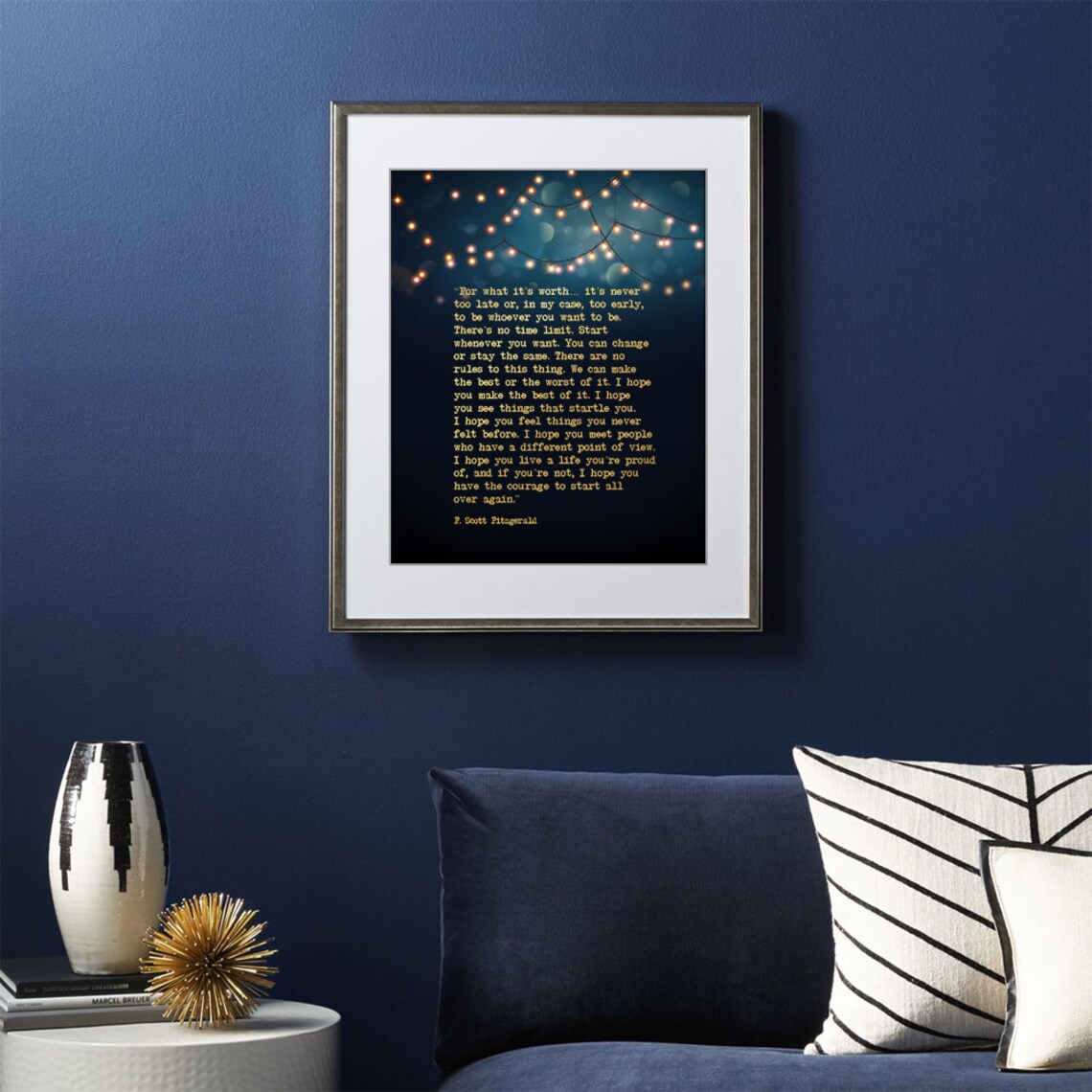 F. Scott Fitzgerald Quote Poster, Great Gatsby Foil - Image 3