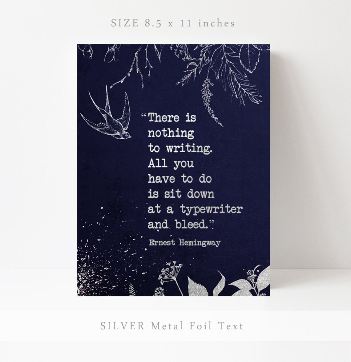 Ernest Hemingway Quote, Writer Inspiration Art Print - Image 2