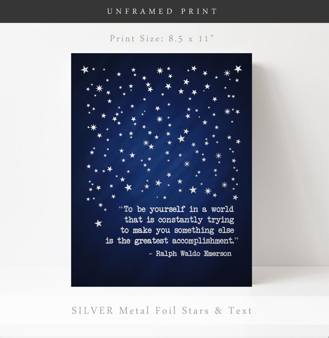 Ralph Waldo Emerson Quote, Gold Foil Inspirational Art Print - Image 2