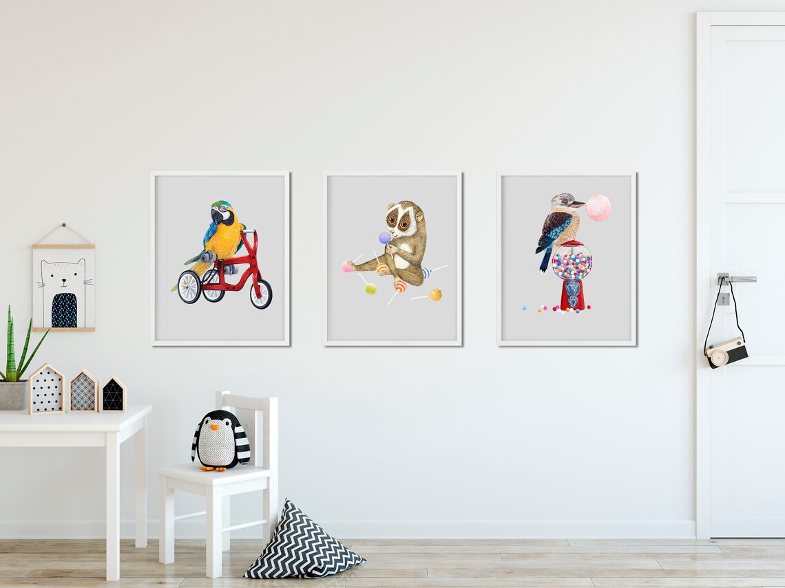 Vintage Kookaburra Baby Nursery Art Print - Image 2