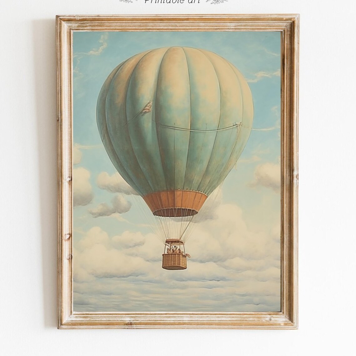 Vintage Whimsical Hot Air Balloon Art Print