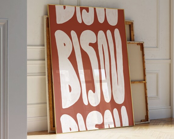 Bisou Poster, Vintage Mid-Century Parisian Art Print