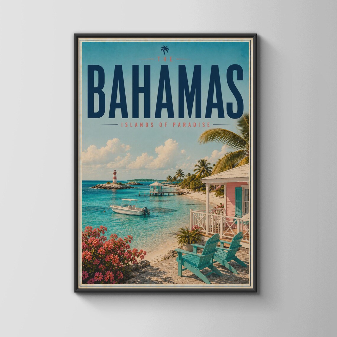 Vintage Bahamas Islands Of Paradise Poster