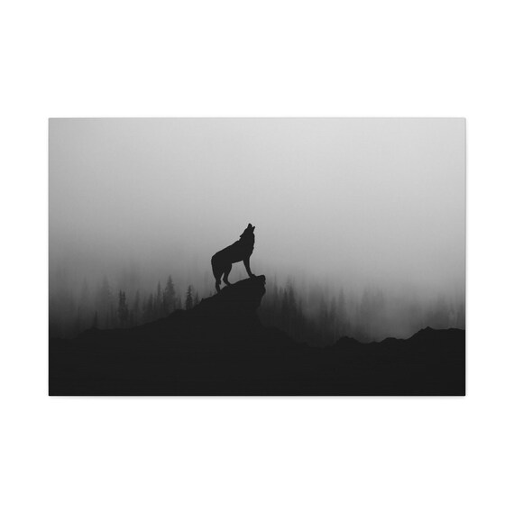 Wolf Poster, Black Wall Art Art Print