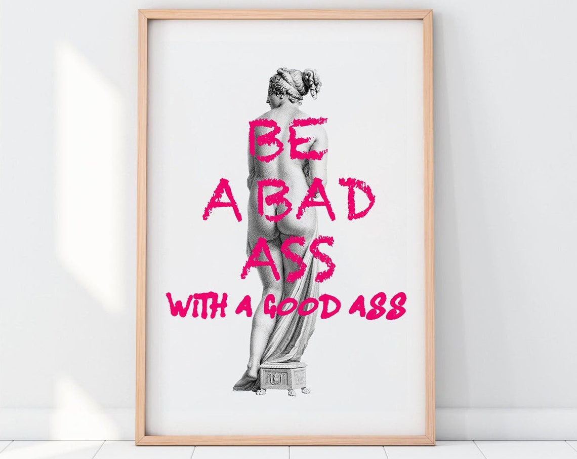 Cheeky Classical Statue Funny Altered Art Slogan Wall Decor Poster