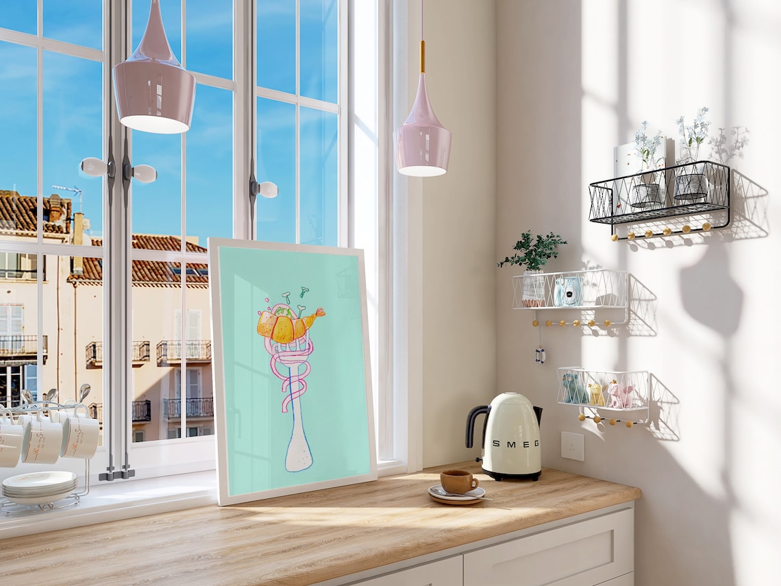 Spaghetti Italian Kitchen Art Print, Food Poster - Image 4