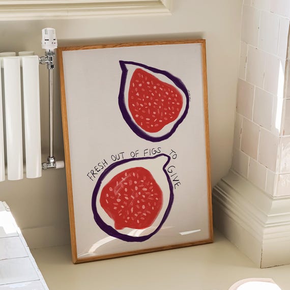 Fresh Out Of Figs Funny Kitchen Botanical Art Print