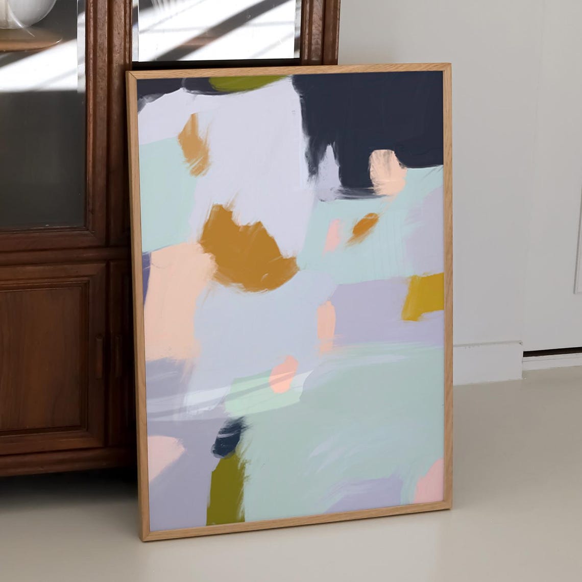Abstract Paint Strokes Blue Gallery Modern Contemporary Decor Poster