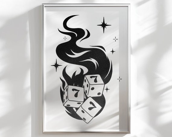 Retro Art Print Y2k Poster College Apartment Decor Black And White Art Lucky You Poster Funky Decor Neutral Funky Wall Art Bar Cart Decor