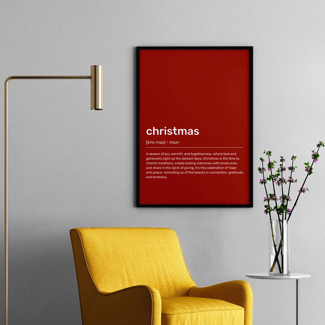 Christmas Definition Red Dictionary Art Holiday Wall Decor Poster - Image 3