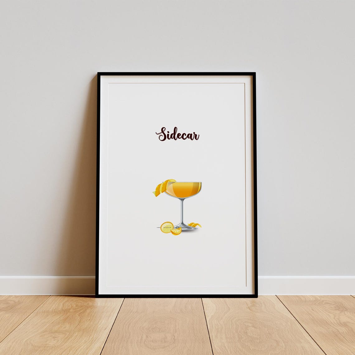 Sidecar Orange Coupe Cocktail Illustration Kitchen Decor Poster - Image 3