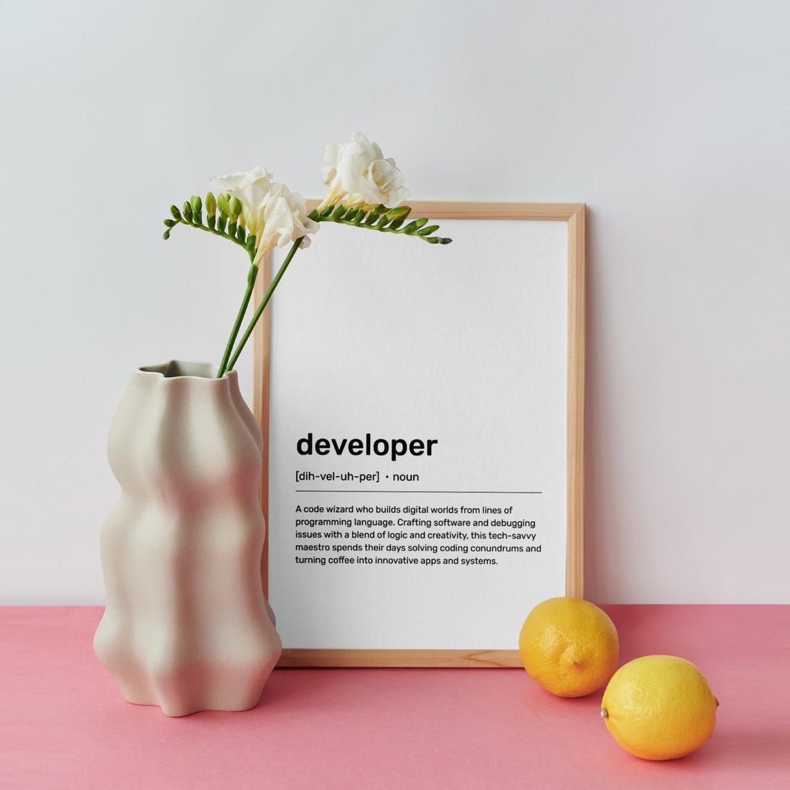 Developer Code Wizard Programmer Dictionary Definition Gift Poster - Image 3