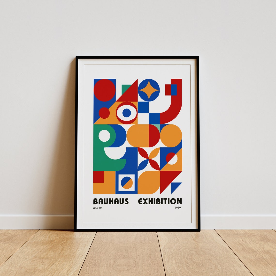 Bauhaus 1919 Exhibition Colorful Geometric Abstract Art Poster - Image 3