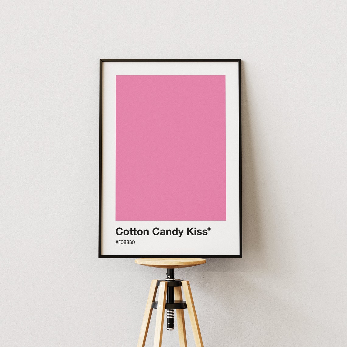 Cotton Candy Kiss Pink Pantone Style Minimalist Gallery Art Print - Image 2