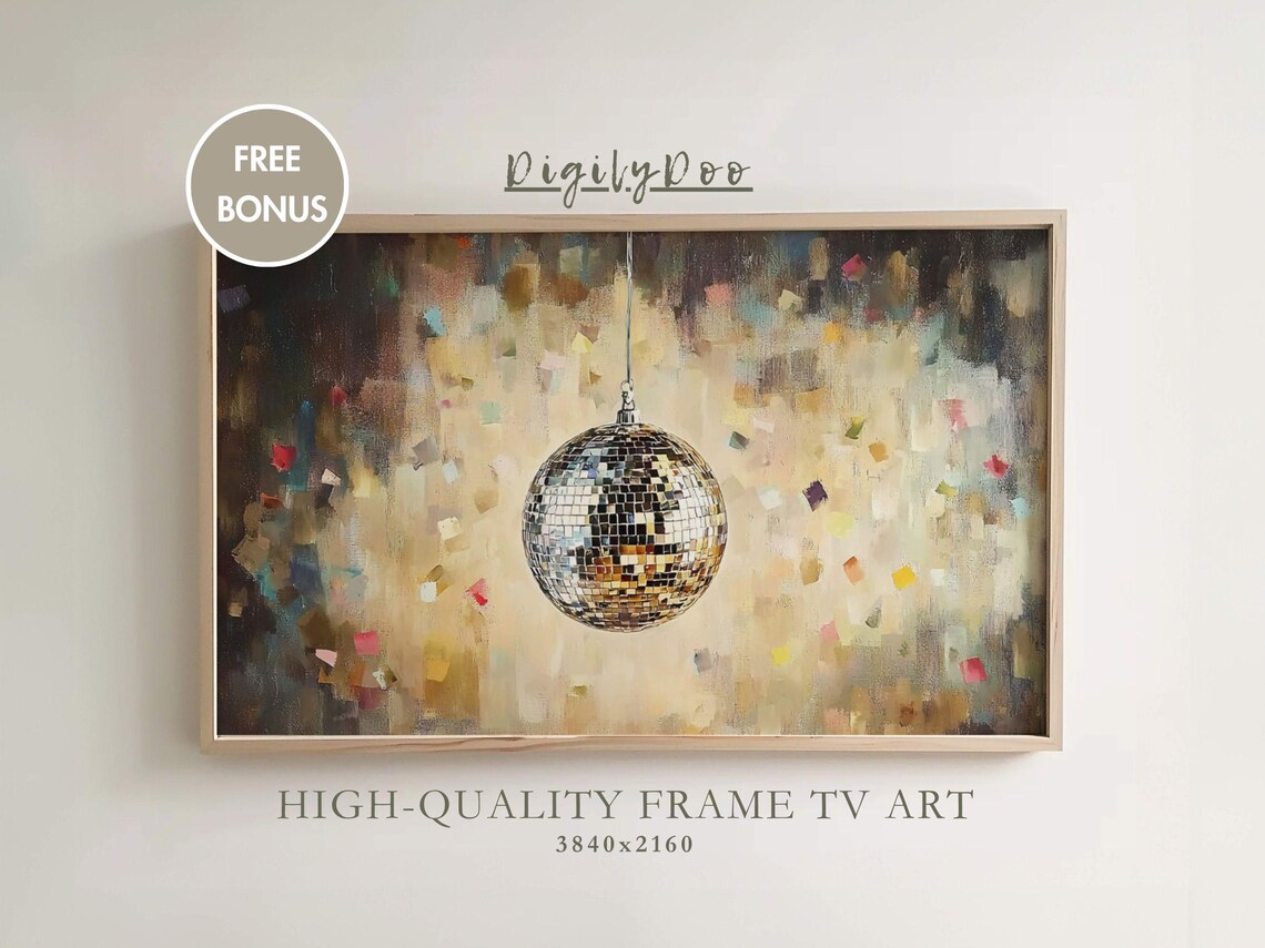 Vintage New Year’s Eve Disco Ball Art Print