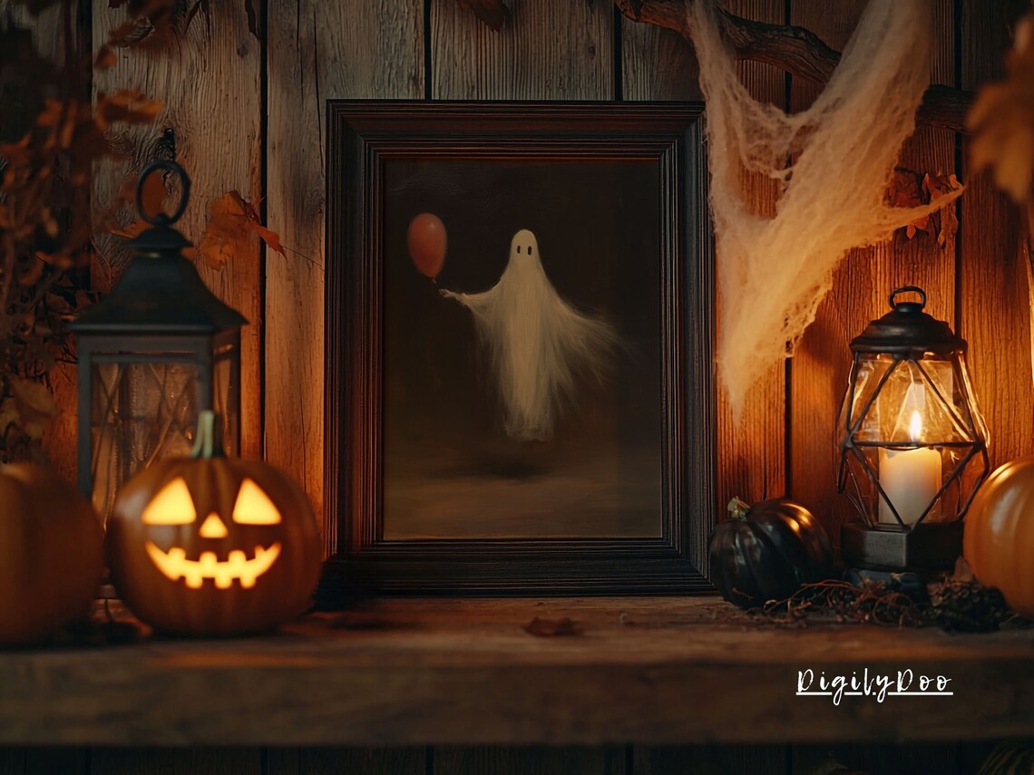 Ghost Painting Wall Art, Vintage Halloween Poster - Image 2