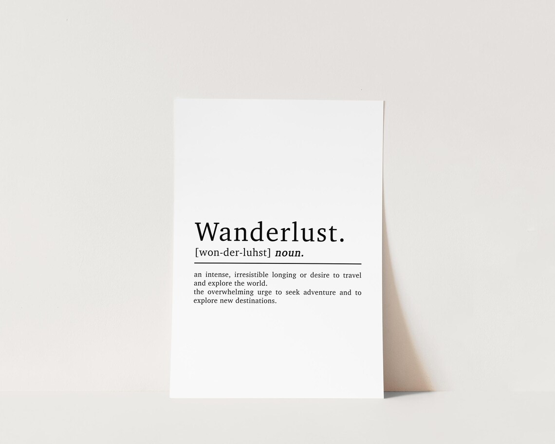 Wanderlust Definition Travel Poster, Bedroom Wall Art - Image 3