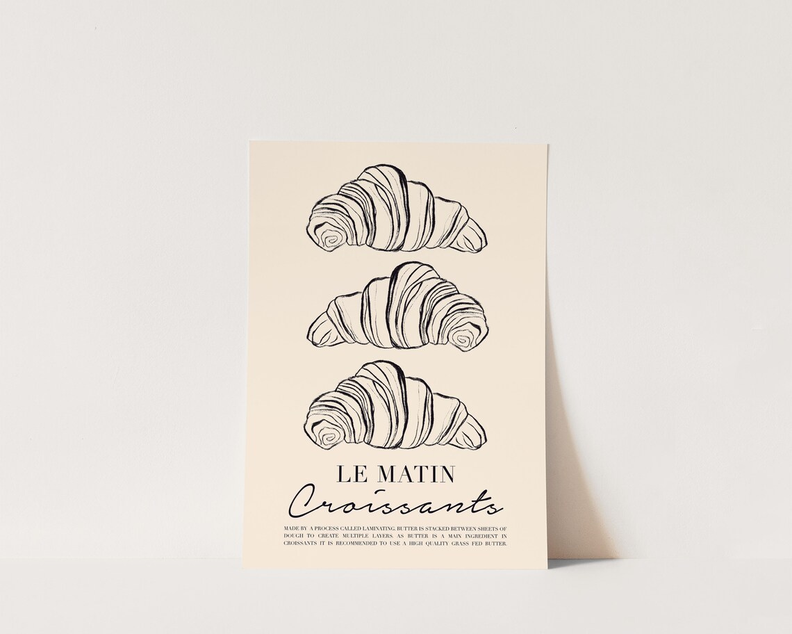 Le Matin Croissant Kitchen Art Print - Image 3