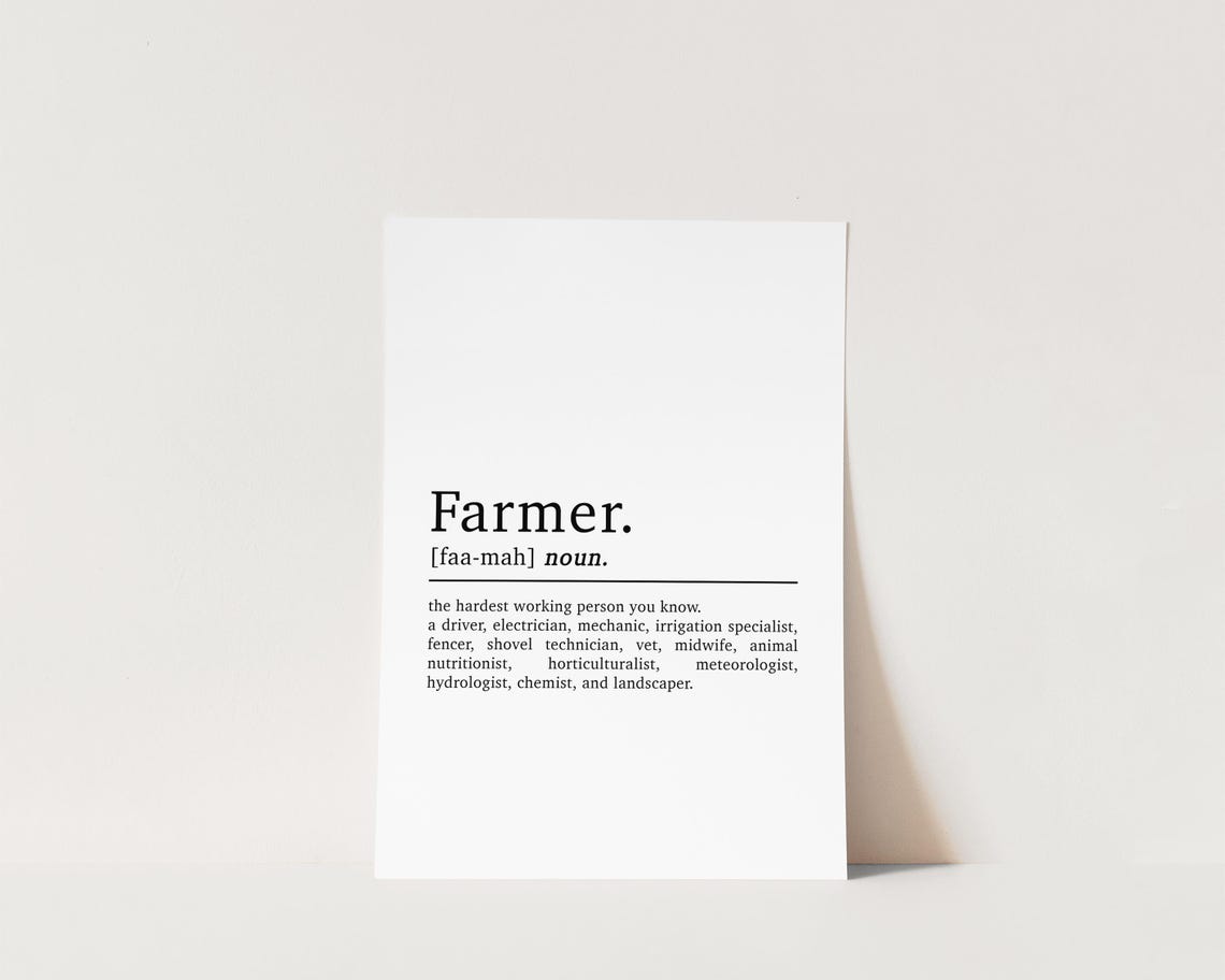 Farmer Definition Typography Art Print, Farmhouse Decor - Image 3