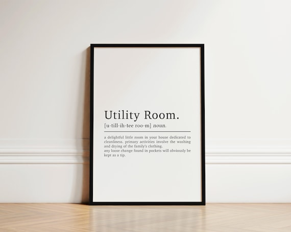 Laundry Room Definition Typography Poster Print