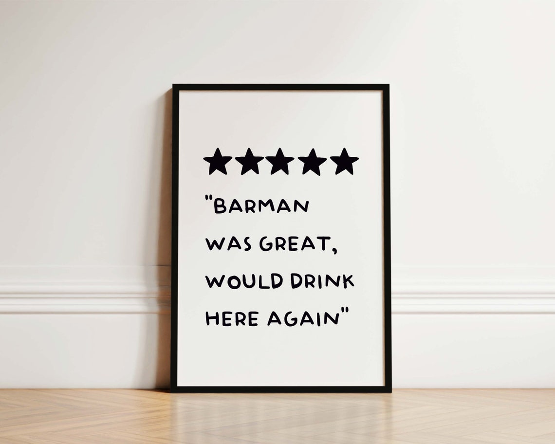 Barman Was Great 5 Star Kitchen Review Quote