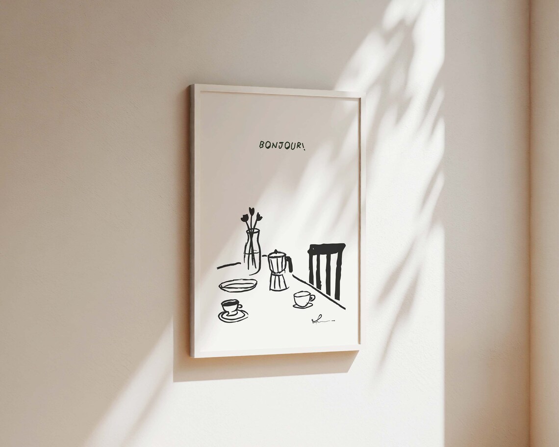Bonjour Breakfast Kitchen Print, French Kitchen Art - Image 2
