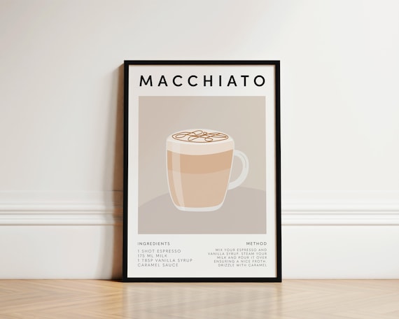 Macchiato Coffee Poster, Kitchen Decor