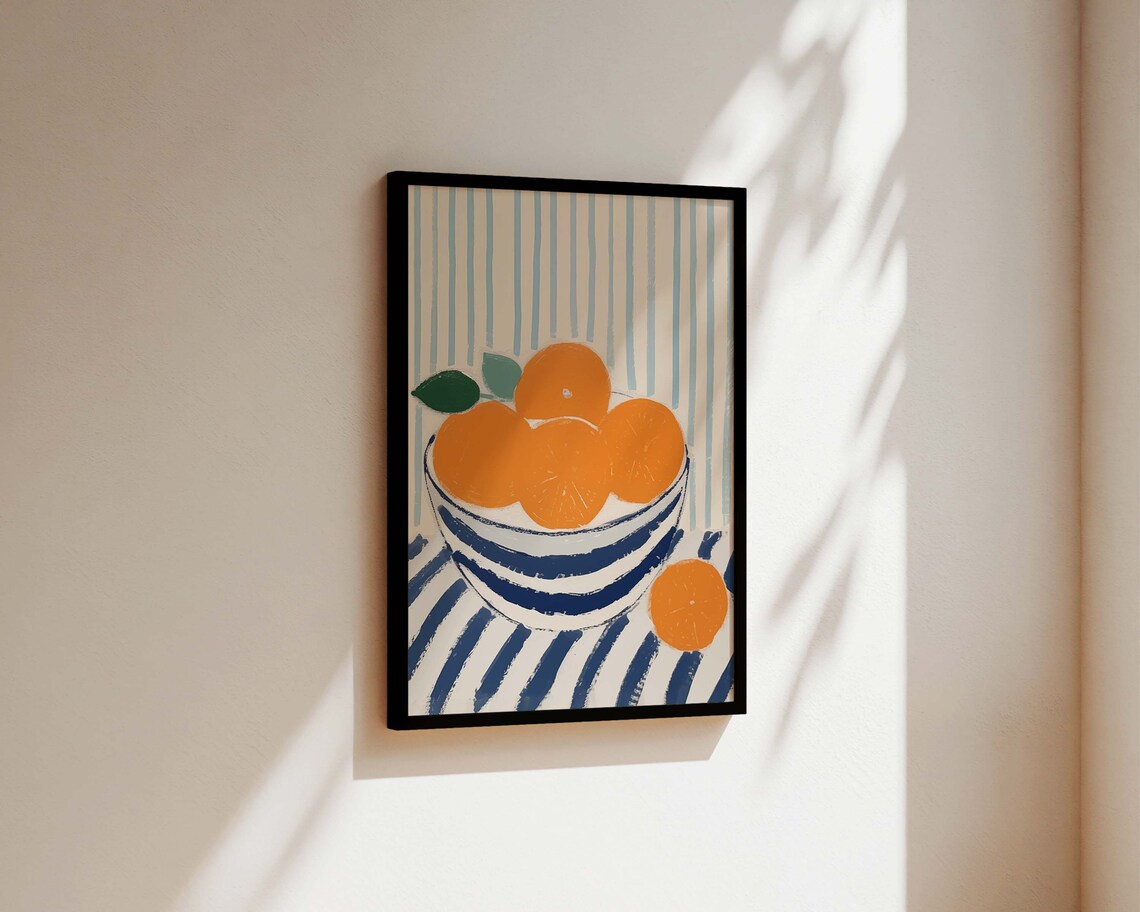 Mid Century Bowl Of Oranges Kitchen Art Print - Image 3