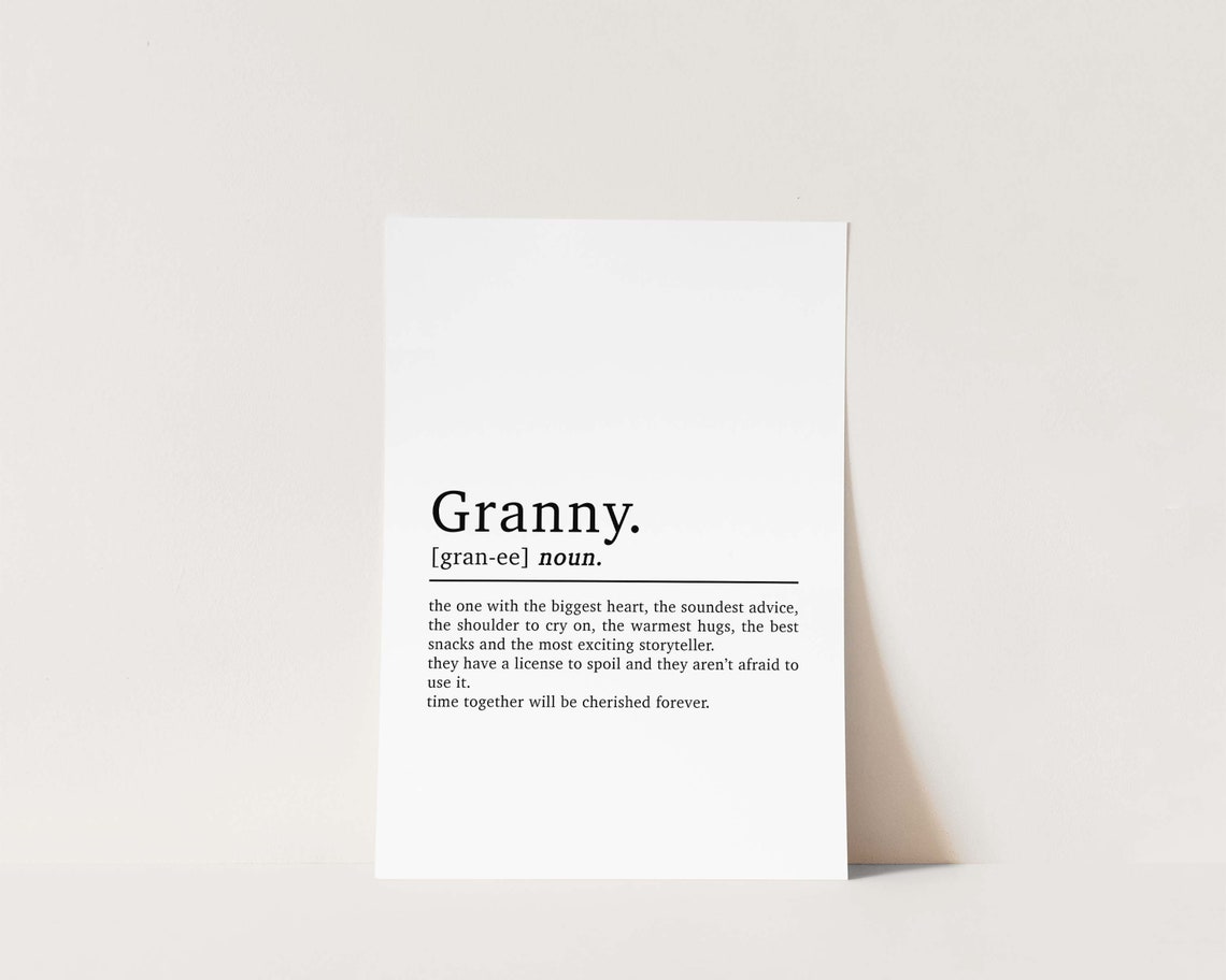 Granny Definition Quote Art Print for Grandma - Image 3