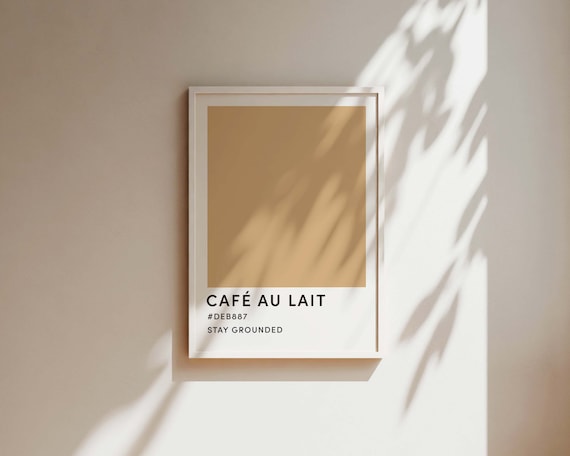 Cafe Au Lait Colour Block Print Coffee Poster Coffee Print Kitchen Decor Coffee Gift Latte Poster Coffee Lover Gift Coffee Prints