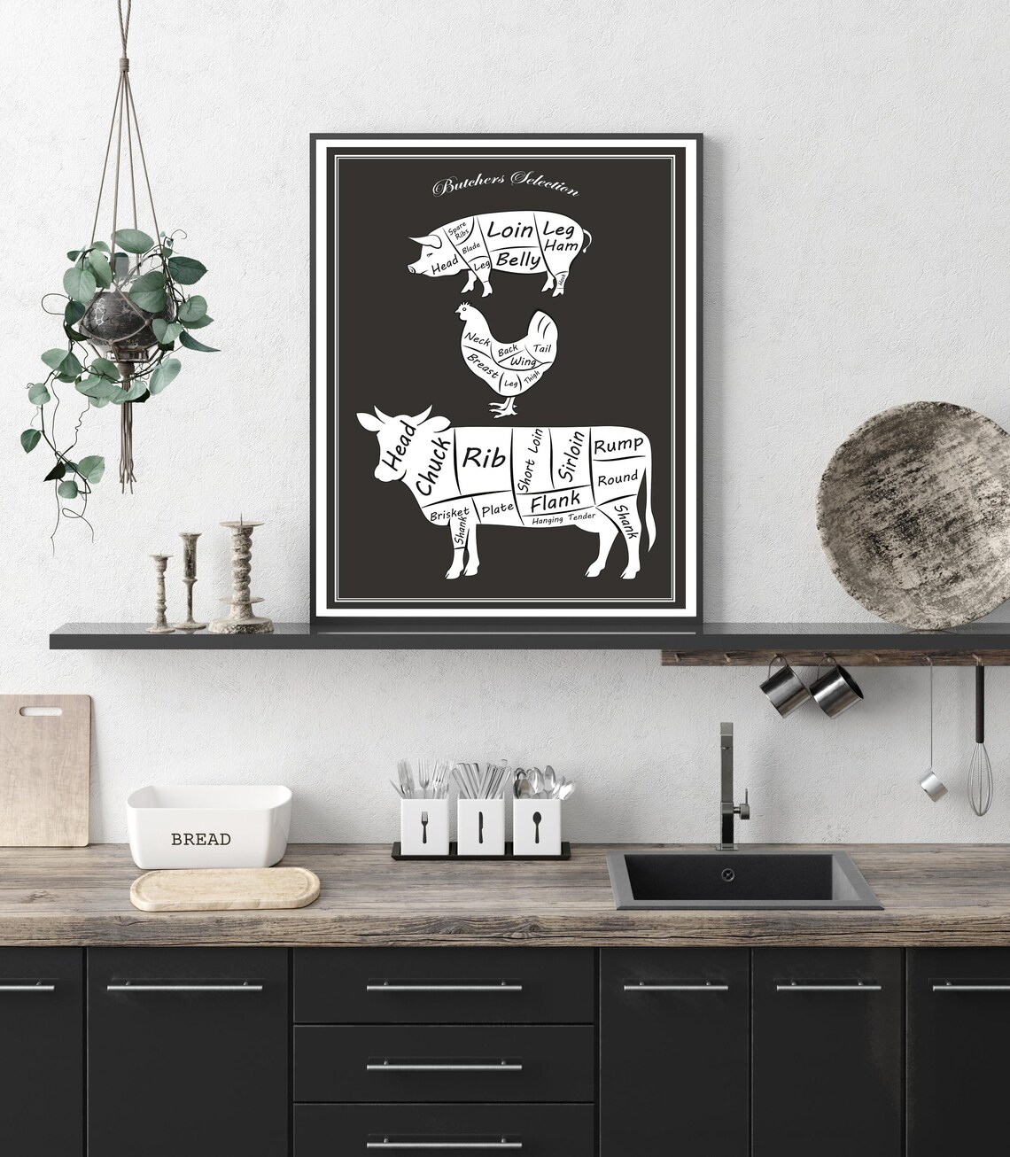 Butcher Kitchen Art Print, Chef and Cook Gift - Image 3