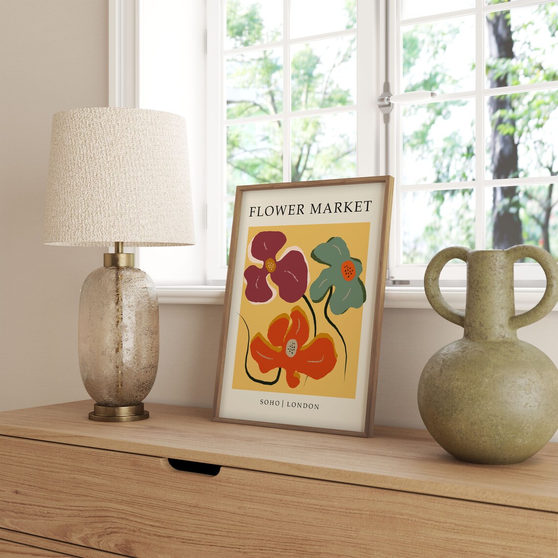Flower Market Print Yellow Print Wall Art Orange Flower Print Flower Market Floral Print Instant Flower Print - Image 3