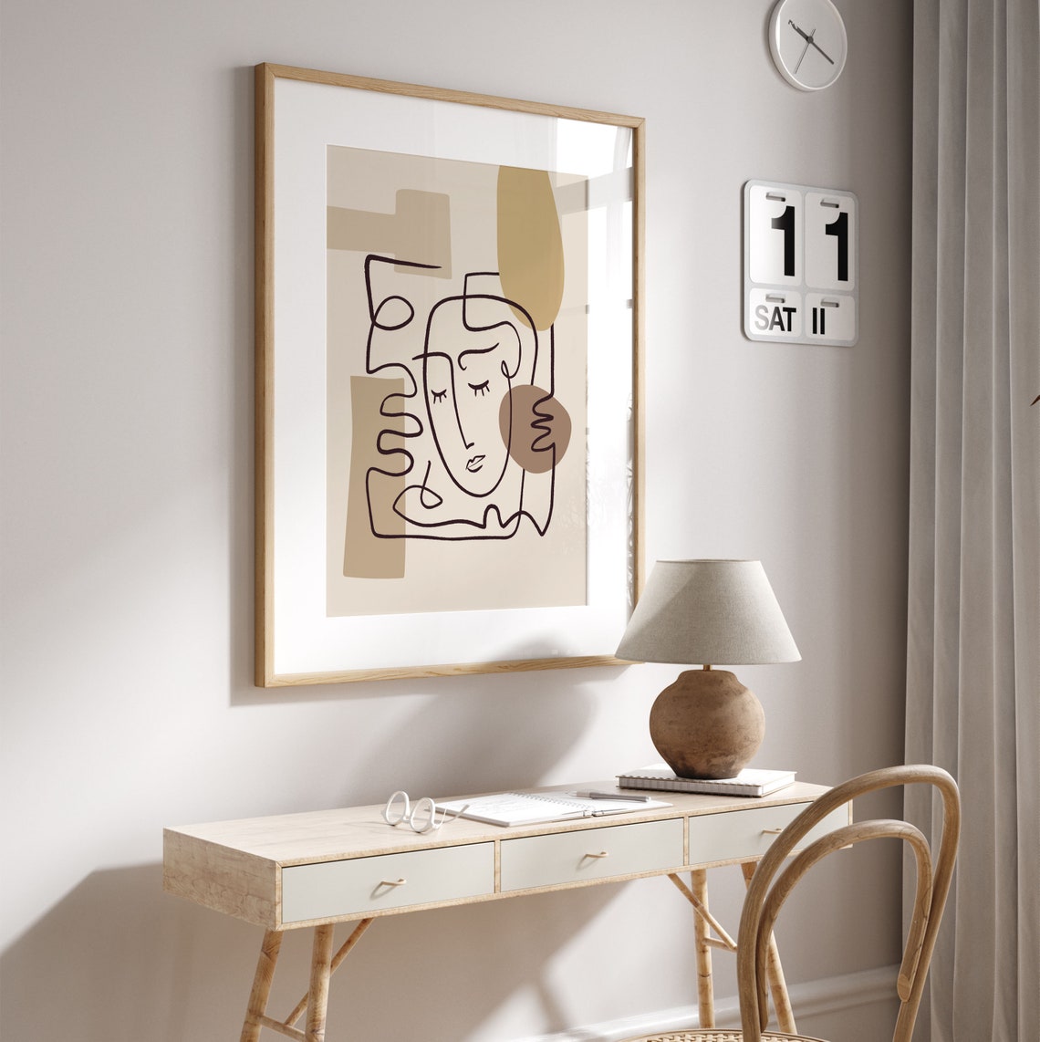 Picasso Print Neutral Print Face Print Picasso Line Art Face Neutral Wall Art Print Line Art Wall Art - Image 4