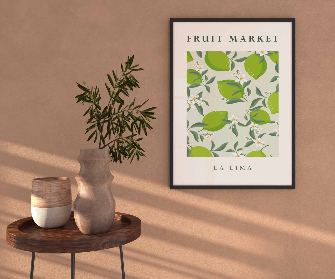 Fruit Print, Green Kitchen Decor - Image 2
