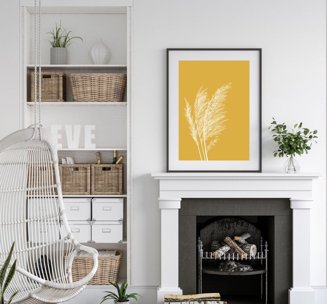 Yellow Grass Minimalist Wall Art Poster Print - Image 3