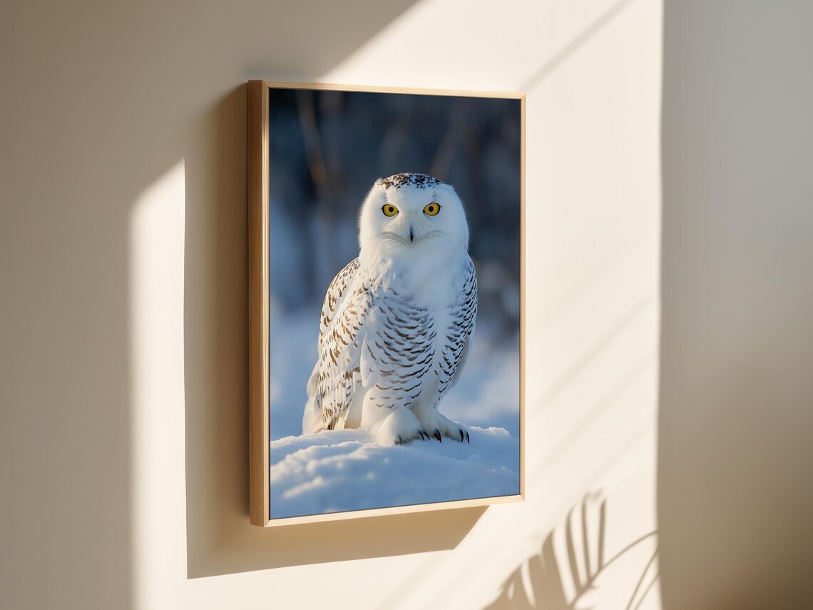 Majestic Snowy Owl Winter Arctic Wildlife Photography Wall Art Print
