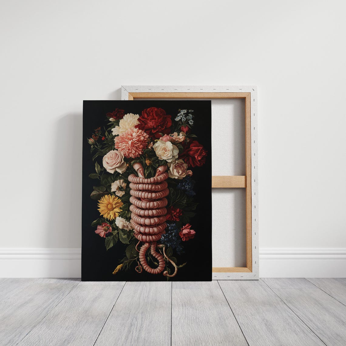 Gothic Floral Anatomy Intestine Bouquet Dark Botanical Art Print - Image 4