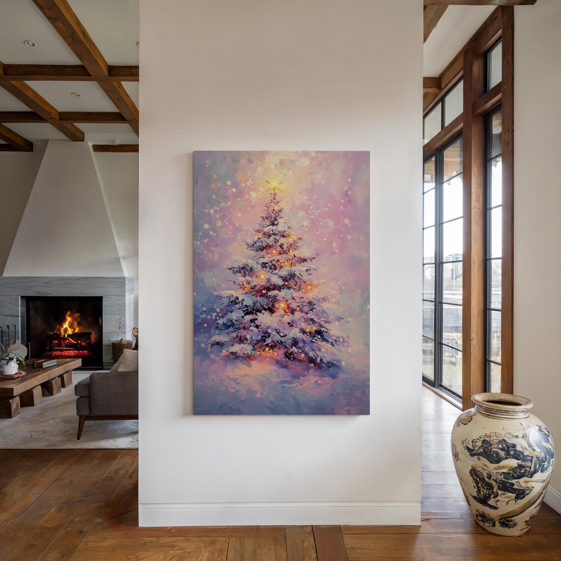Magical Snowy Christmas Tree, Winter Holiday Art Print - Image 5