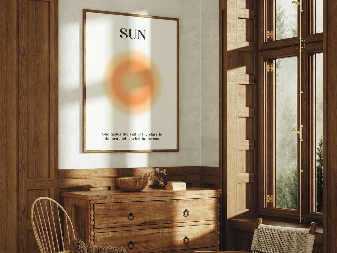Sun Aura Quote Minimalist Peach Gradient Typography Wall Poster - Image 2
