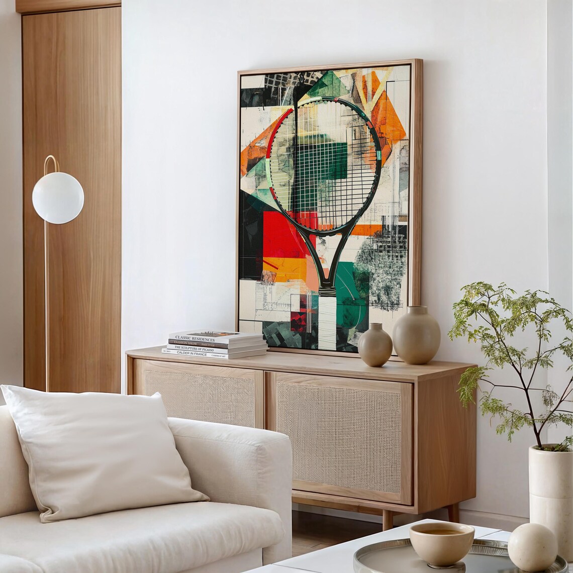 Abstract Tennis Racket, Modern Sports Inspired Art Print - Image 3