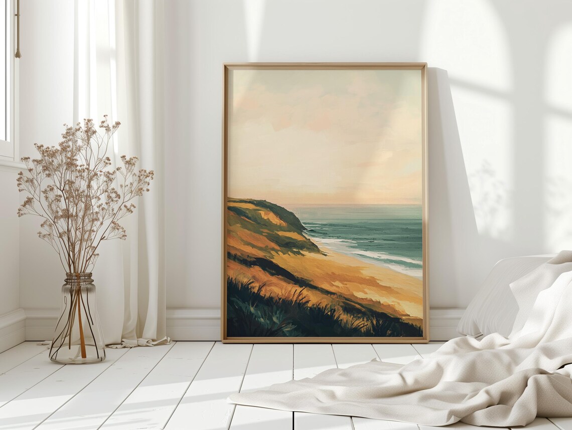 Sunset Coastal Cliff Landscape, Christian Nature Art - Image 2