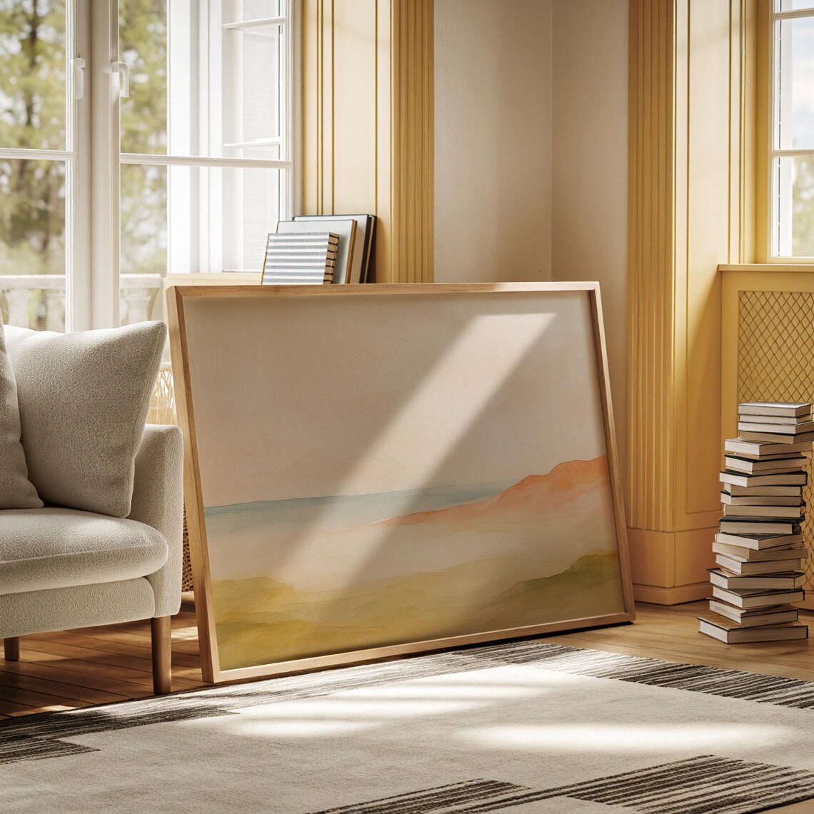 Soft Watercolor Coastal Hillside, Faith Decor - Image 3
