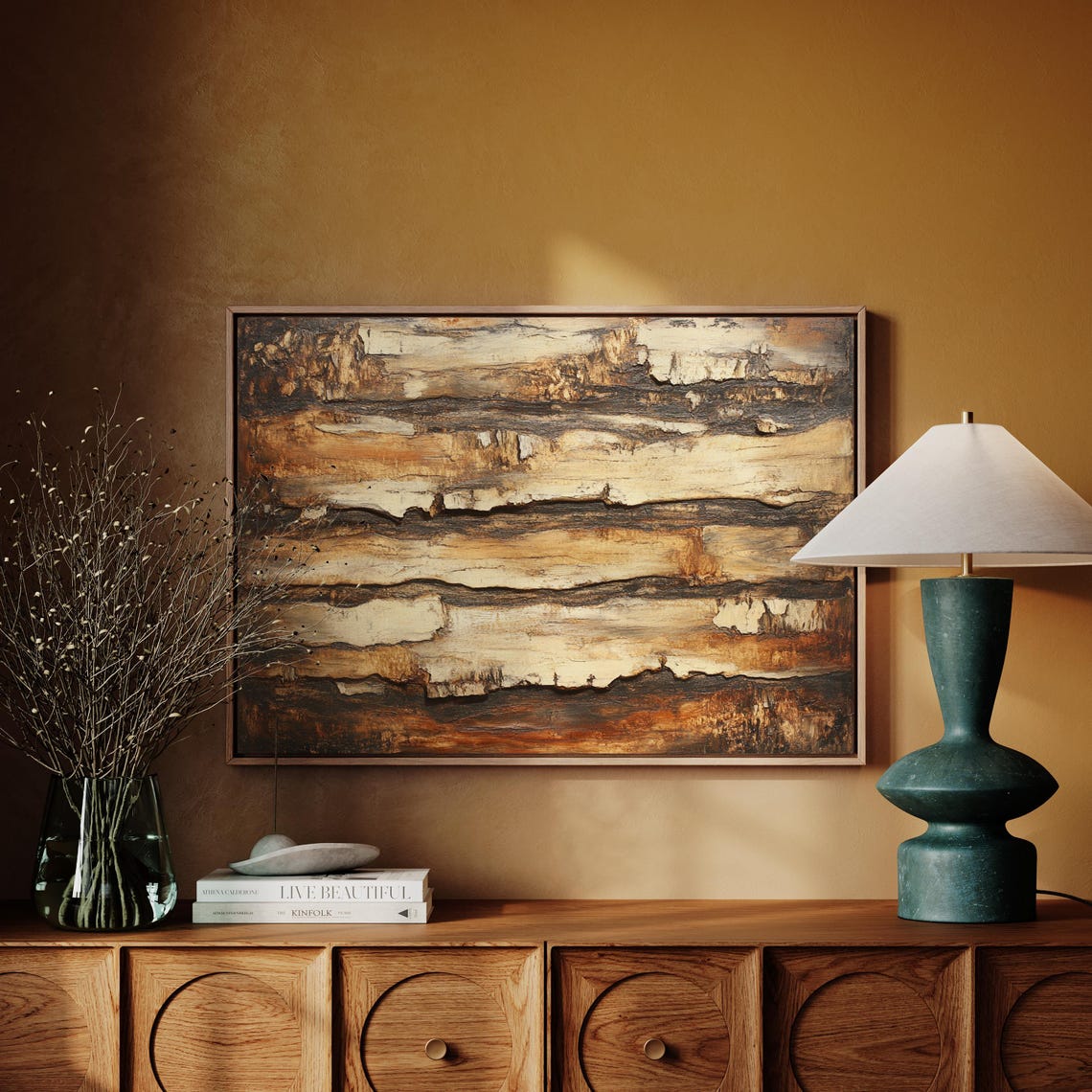 Rustic Wood Texture Abstract Brown Earthy Tones Wall Art Print - Image 4