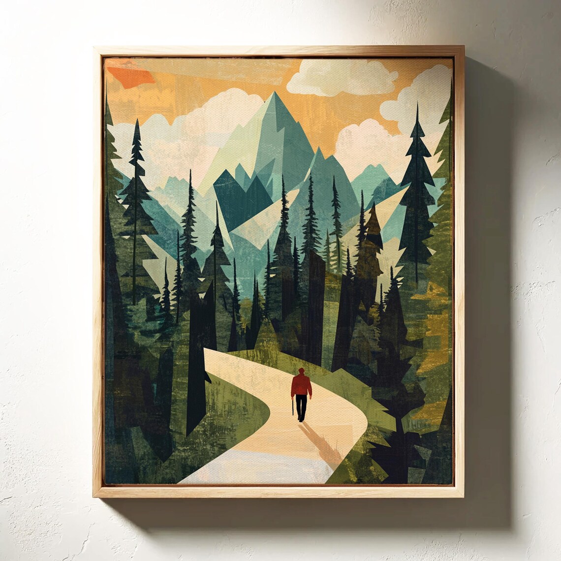 Adventure Inspired Hiking Print, Modern Mountain Artwork - Image 2