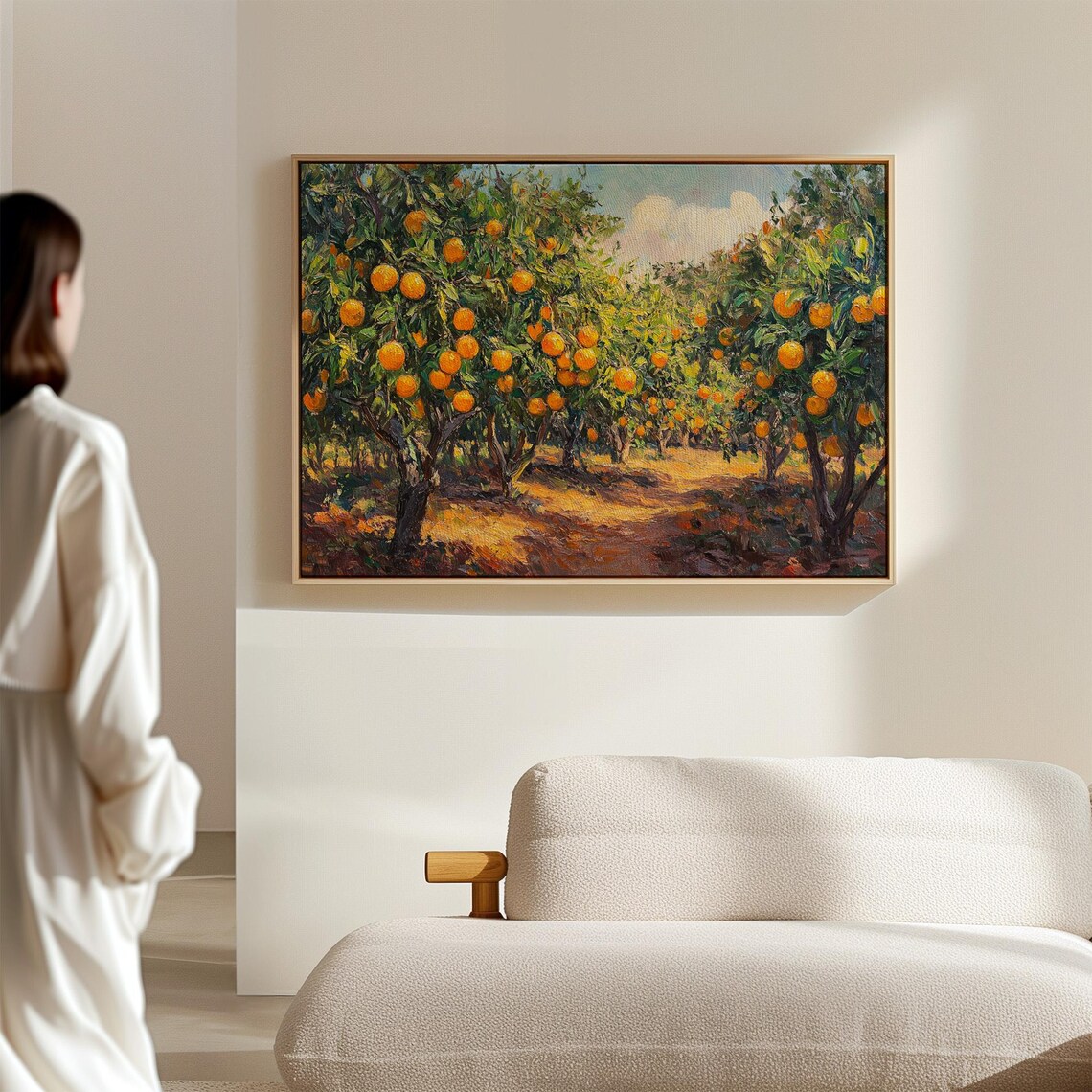 Orange Grove, Vibrant Citrus Orchard Landscape Art Print - Image 2