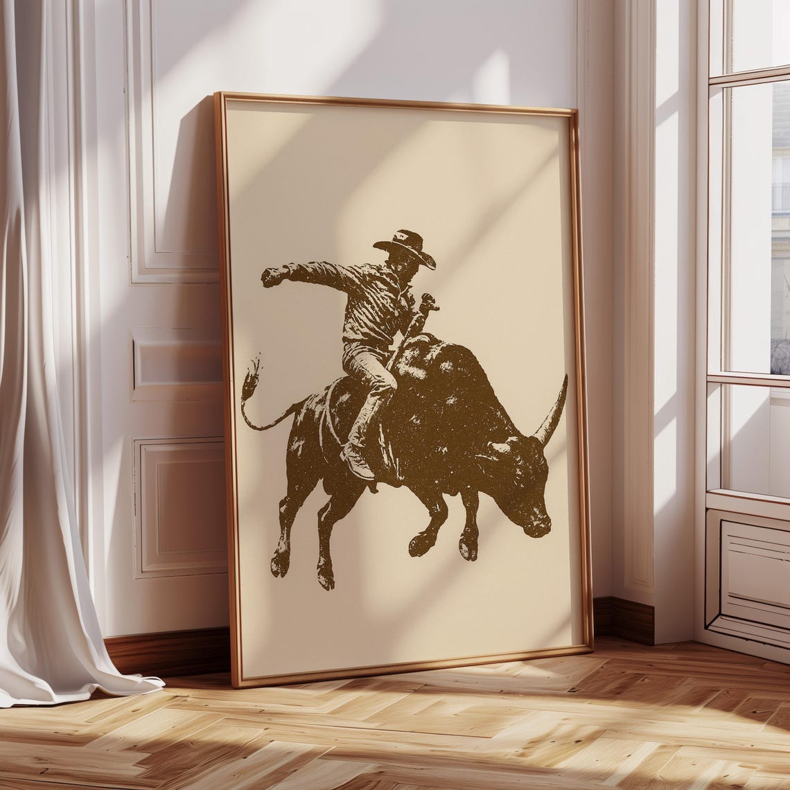 Rustic Bull Rider Western Cowboy Rodeo Poster - Image 4