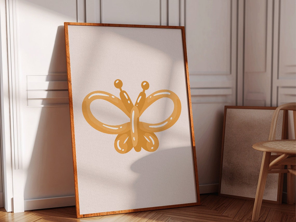 Gold Balloon Animal Butterfly Minimalist Boho Style Modern Wall Art - Image 4