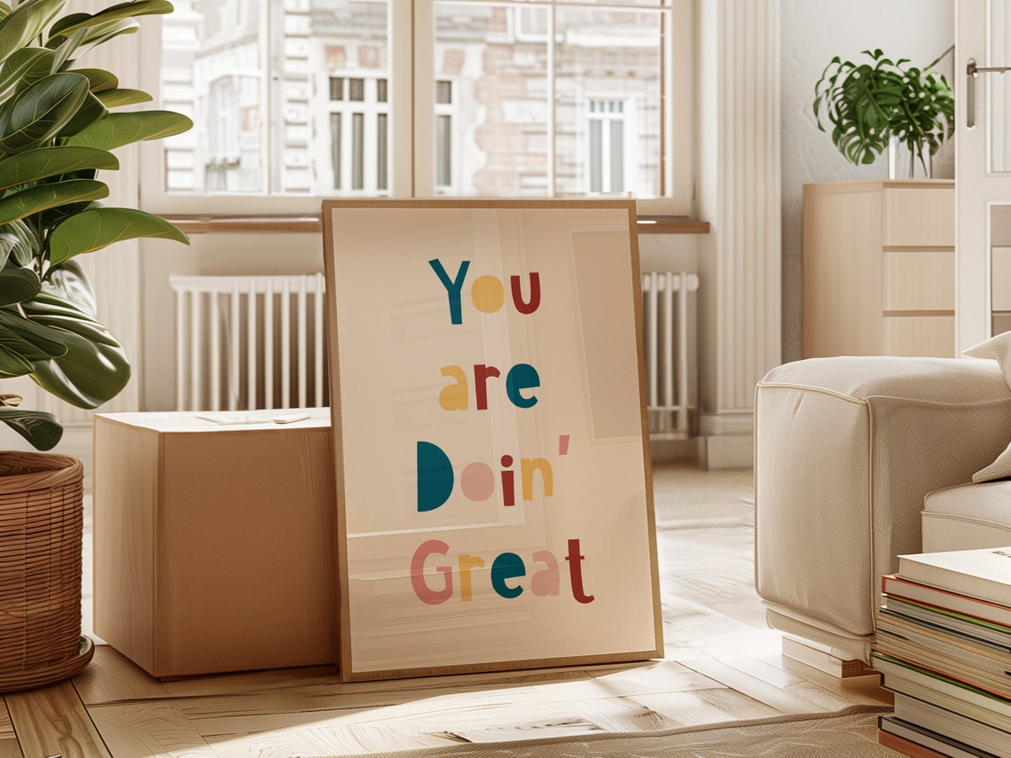You Are Doin Great Playful Multicolor Letter Affirmation Poster - Image 2