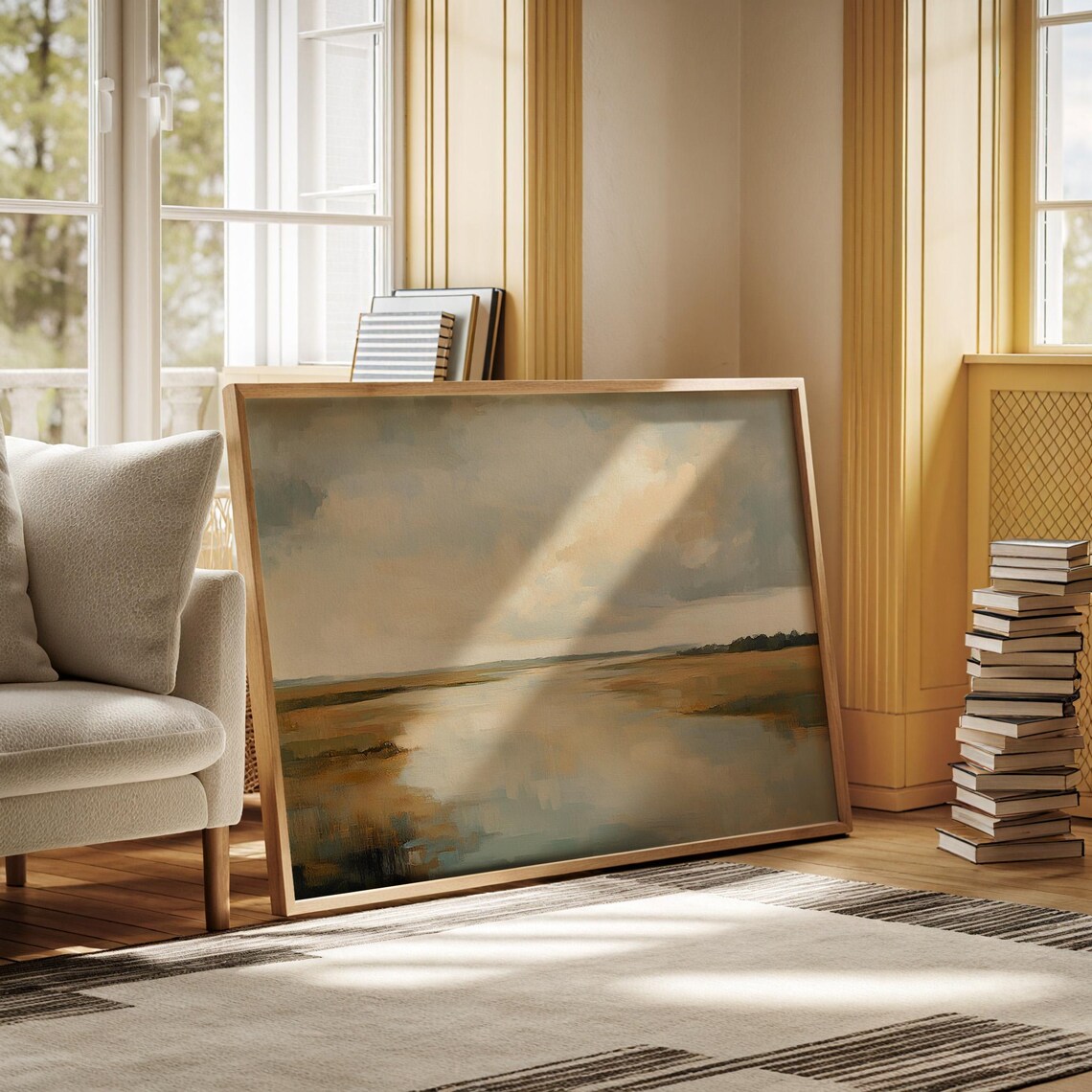 Marshland Landscape, Minimalist Coastal Wall Decor - Image 3